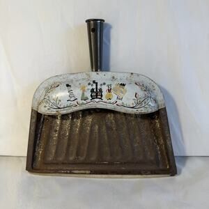 Vintage J. V. Reed Louisville USA Metal Dust Pan Amish Folk Design